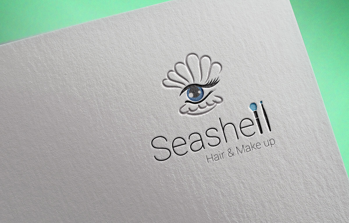 Sea Shell Hair & MakeUp Beauty Logo Design Mumbai India